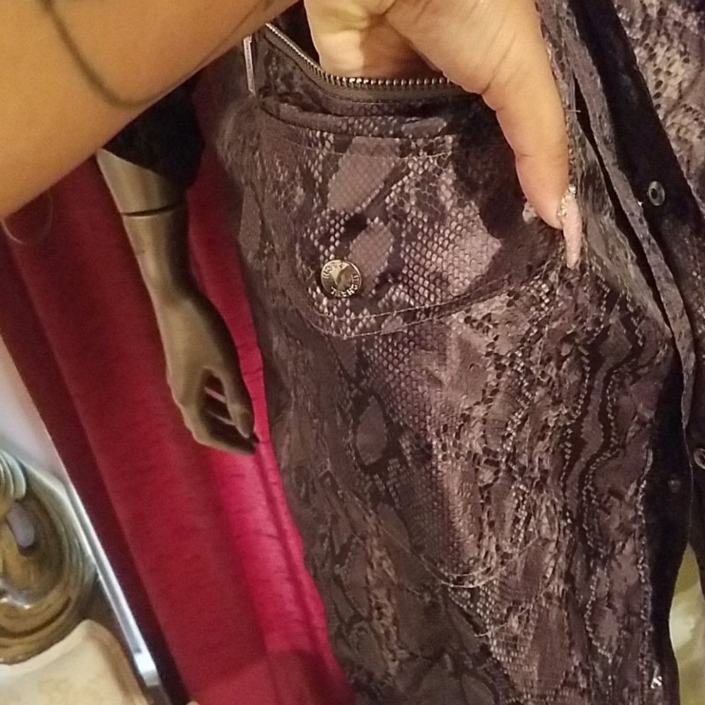 Michael Kors Snake Skin Python Rainjacket Brown S… - image 7